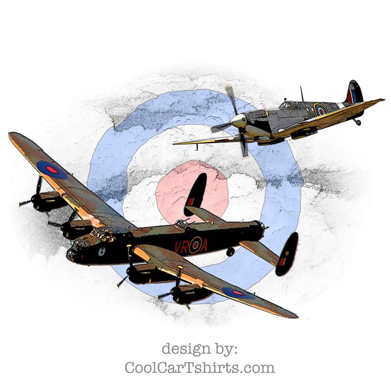 Spitfire & Lancaster t-shirt poster and more